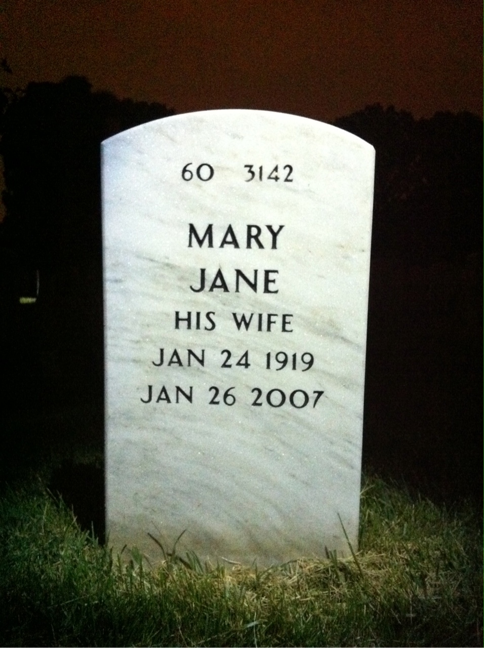 Back of headstone — John Joseph