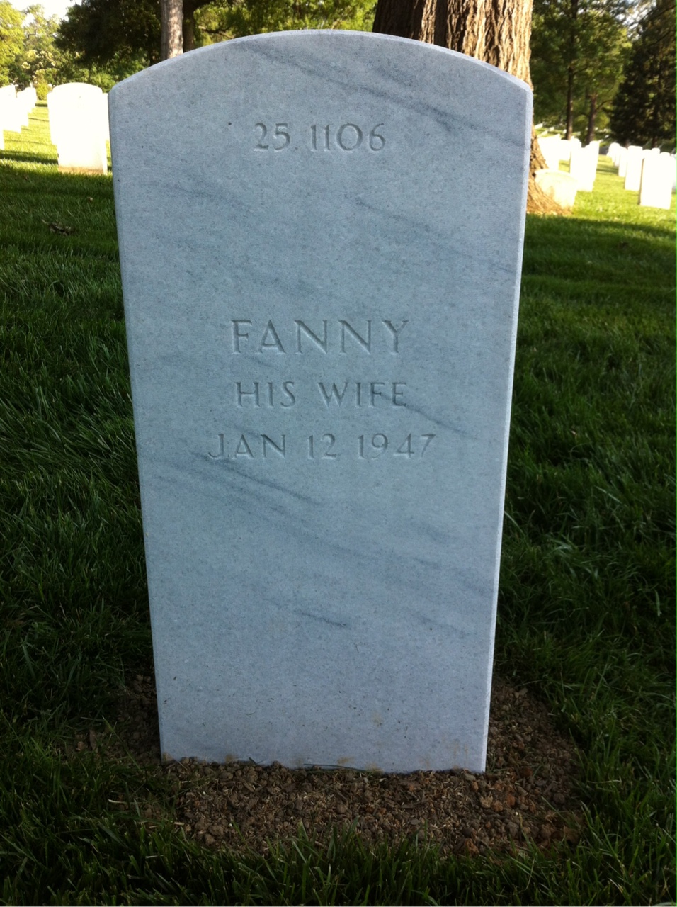 Back of headstone — John Alexander
