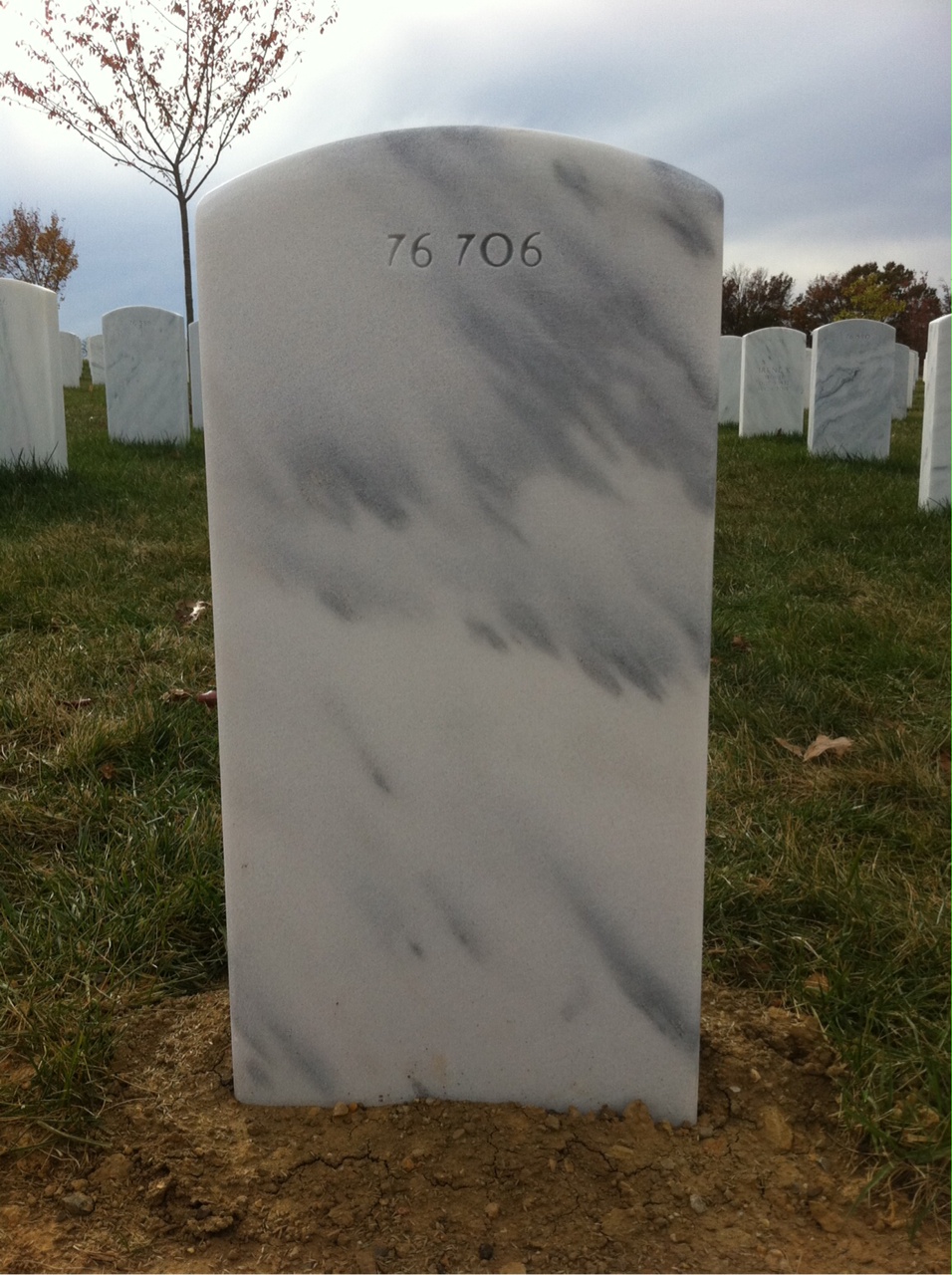Back of headstone — David Cox
