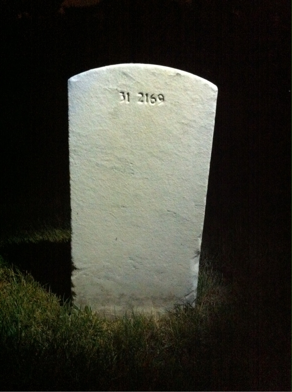 Back of headstone — James Arthur