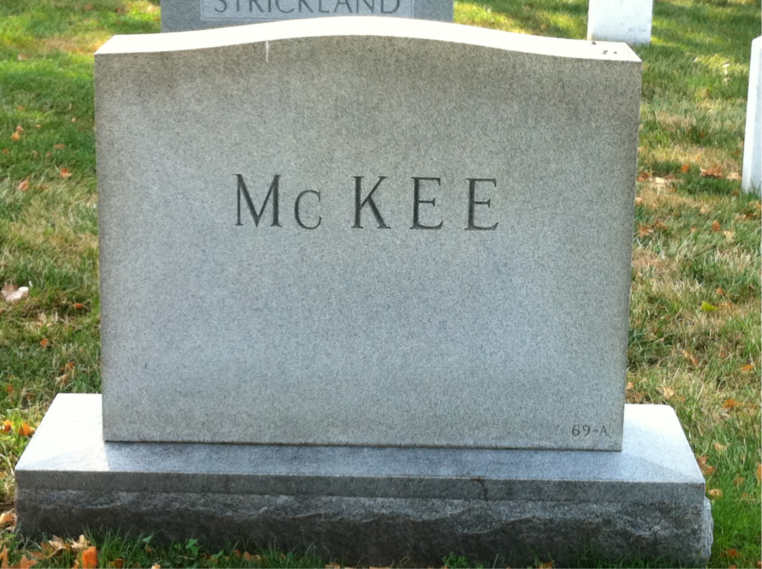 Back of headstone — Andrew Mckee
