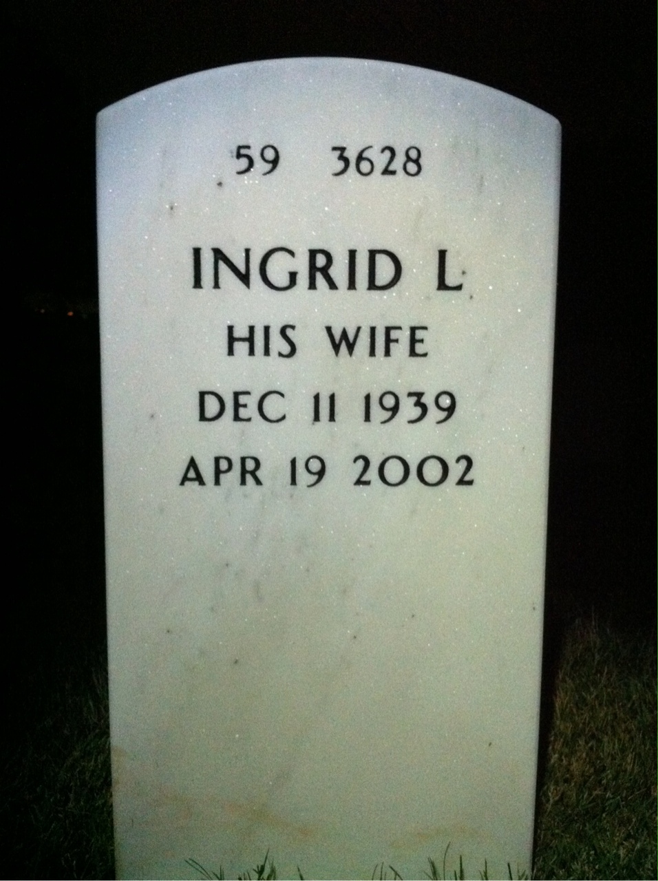Back of headstone — Charles Fox