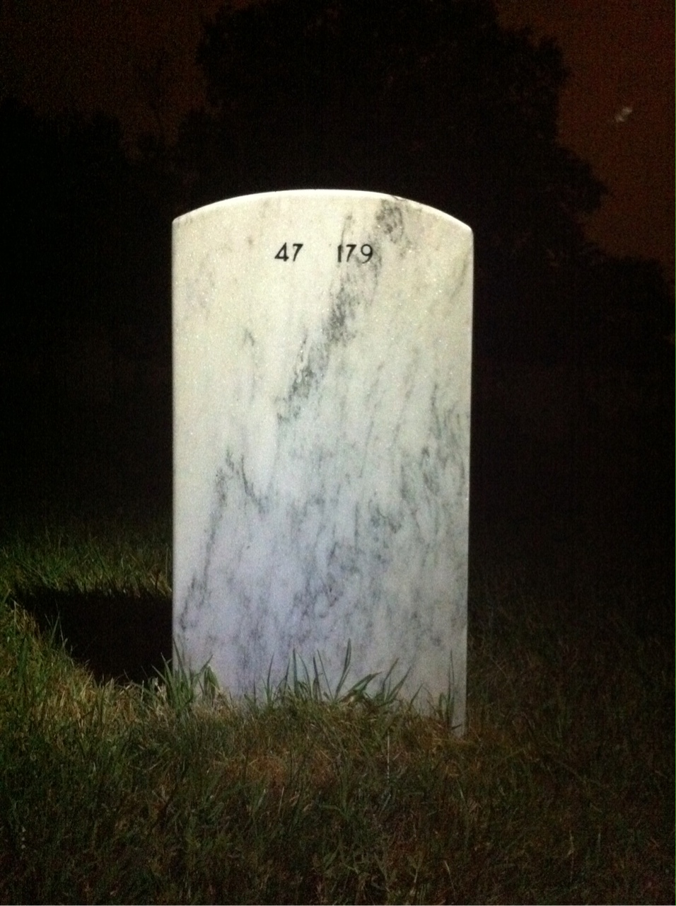 Back of headstone — Lando Johnson