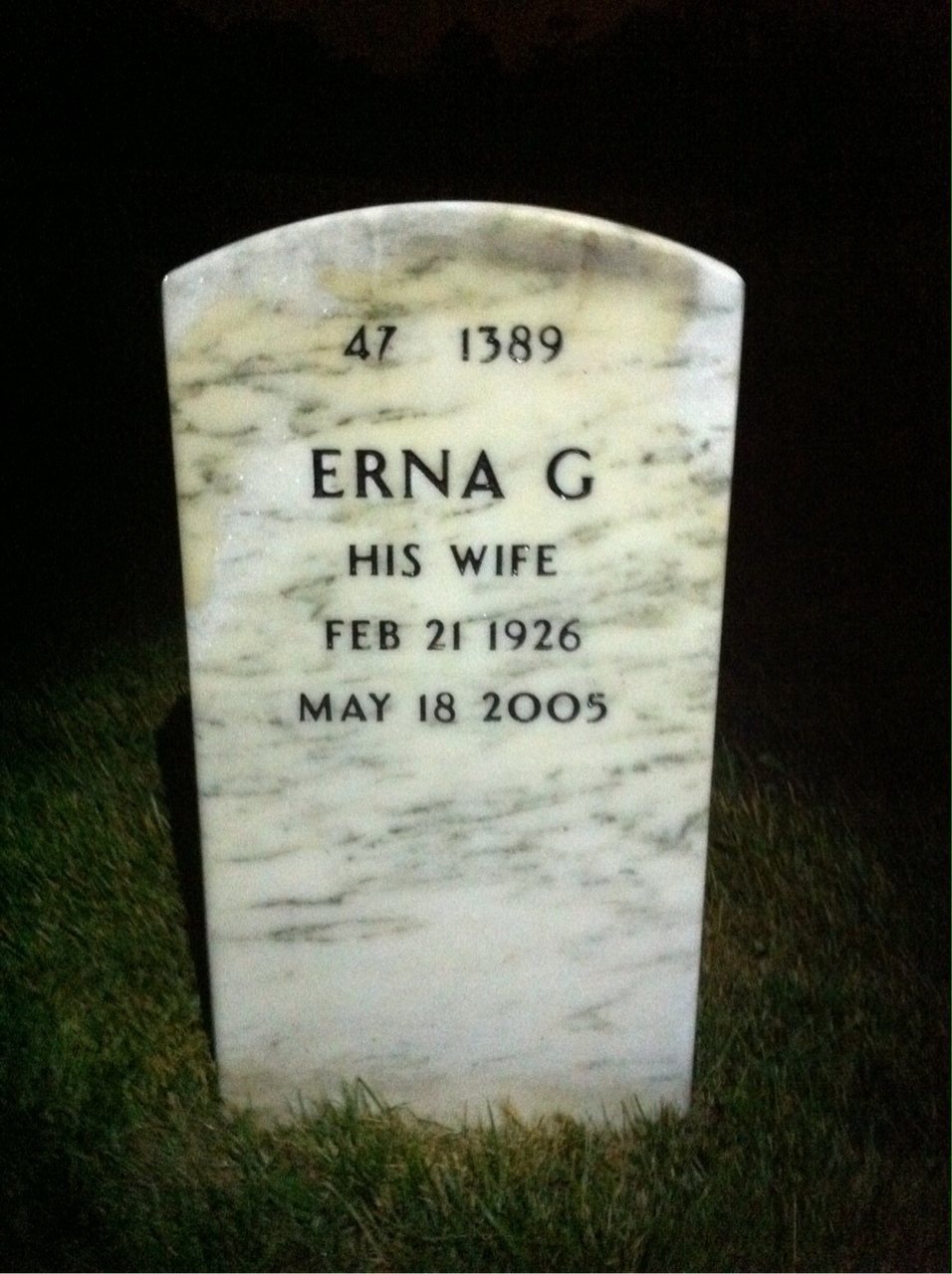 Back of headstone — Horace Silvers