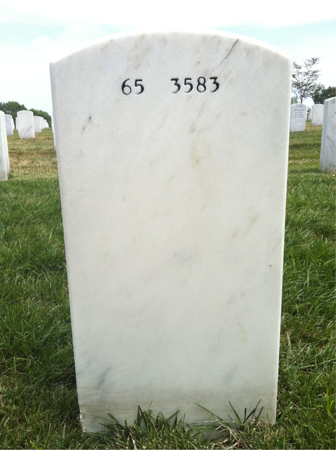 Back of headstone — Charles Smith