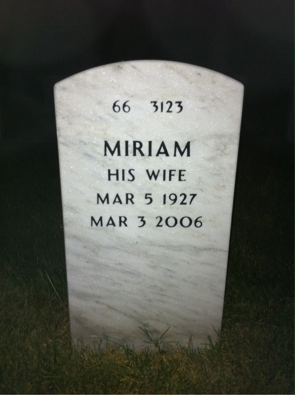 Back of headstone — Gerald Rusch