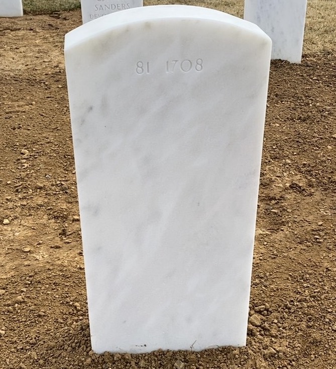 Back of headstone — William W Cline