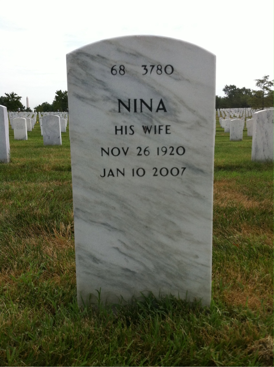 Back of headstone — Benjamin Stith
