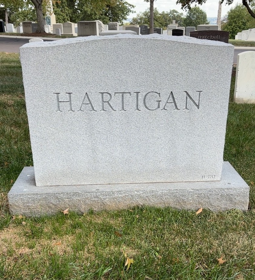 Headstone shared by 2 interments, including Charles Conway Hartigan