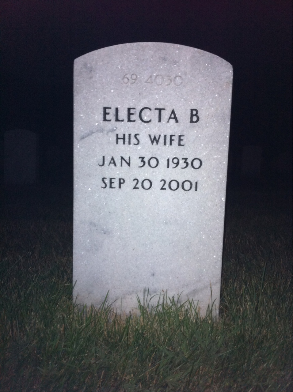 Back of headstone — Judson B Fuller