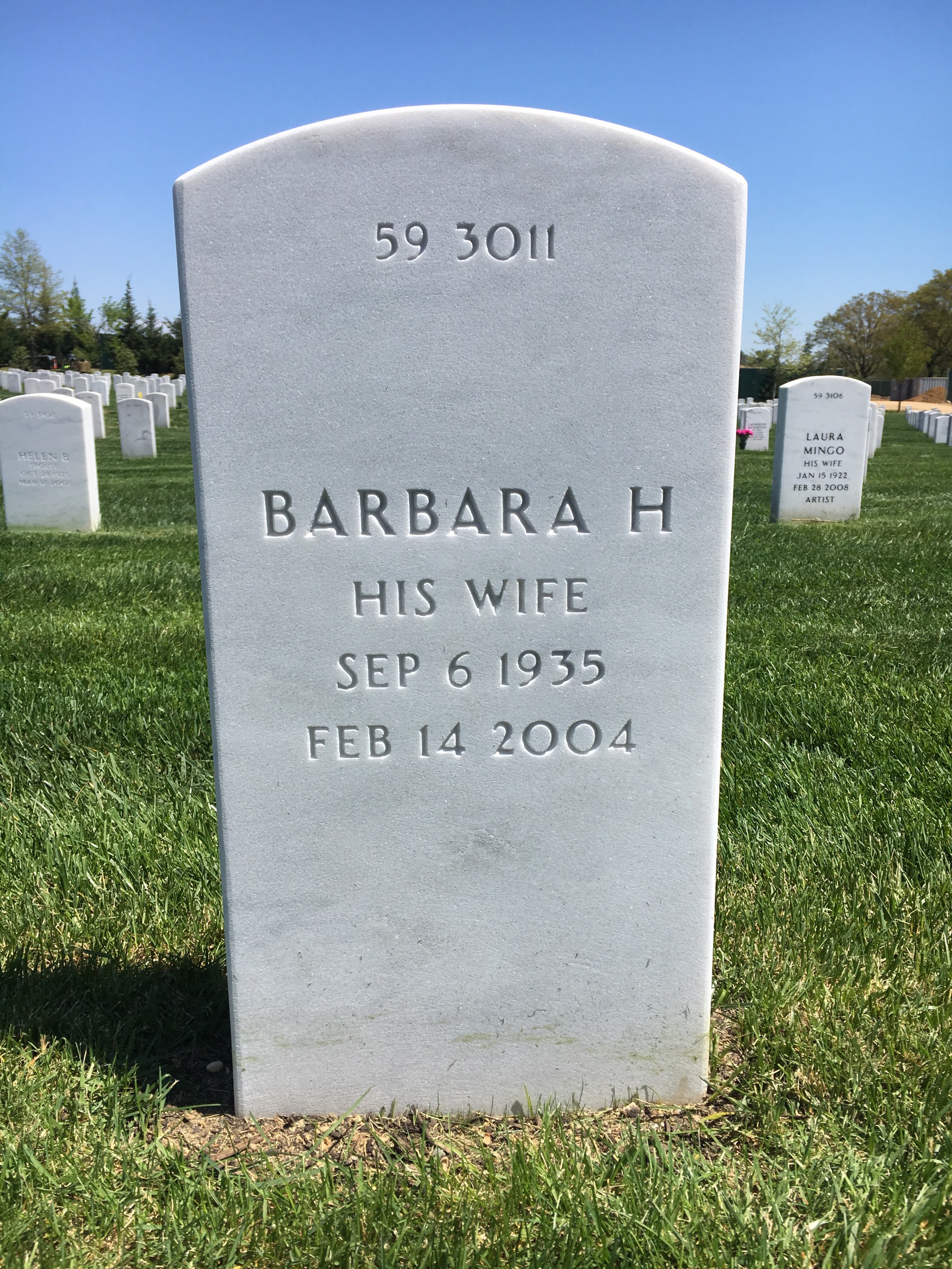 Back of headstone — John Hofer