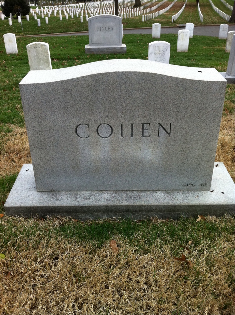 Back of headstone — Charles Cohen