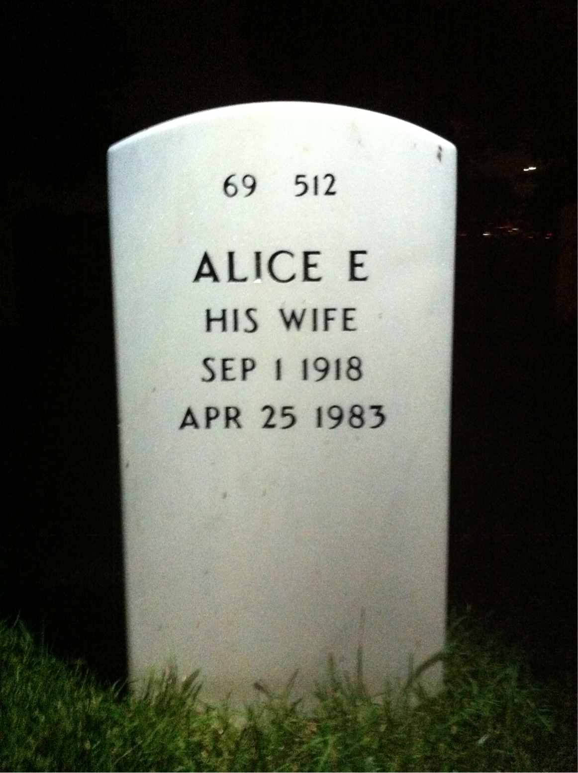 Back of headstone — Robert Sullivan