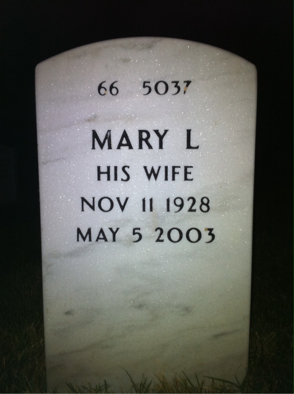 Back of headstone — Frank Turner