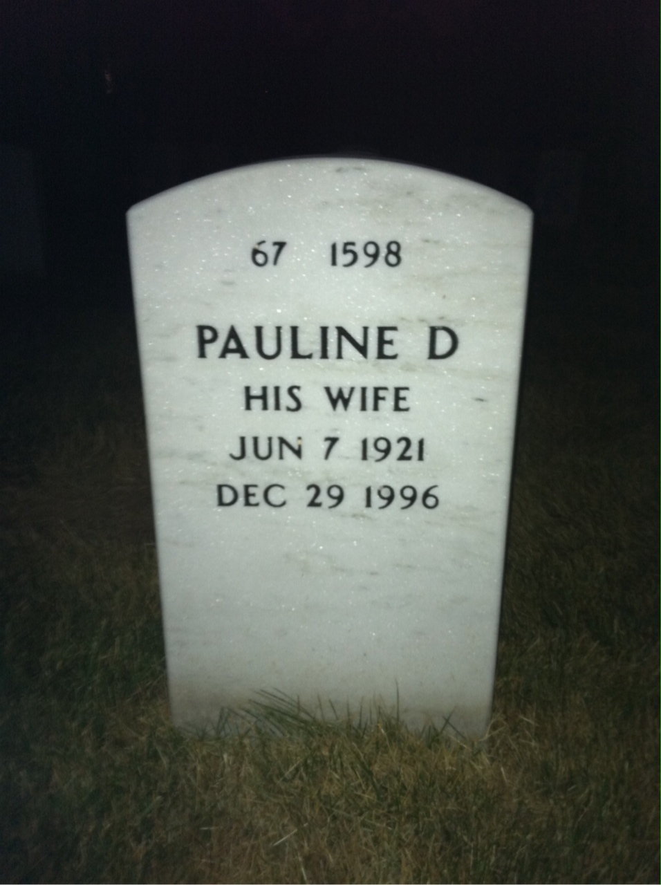Back of headstone — Wilbur Keil