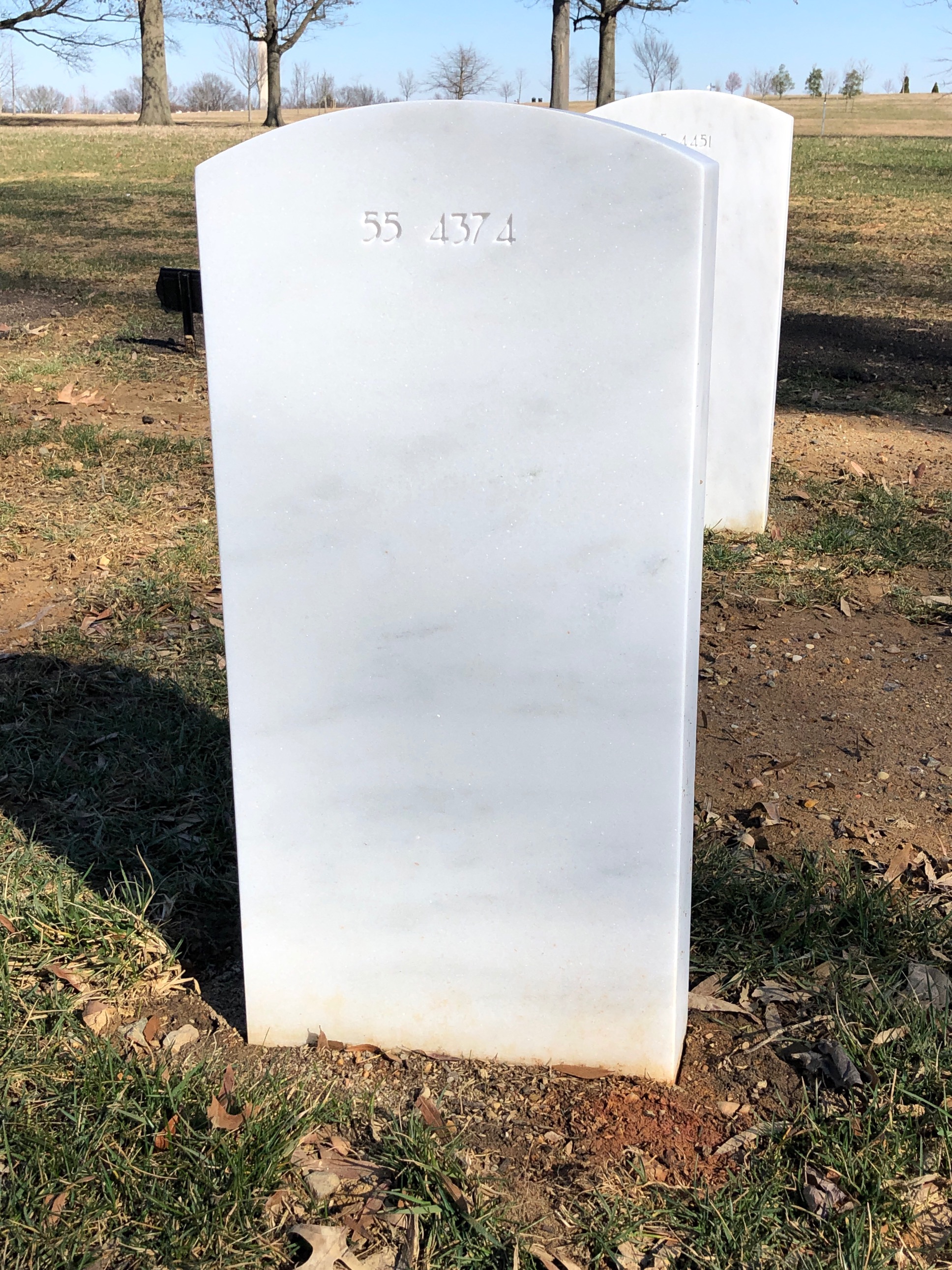 Back of headstone — William Adams