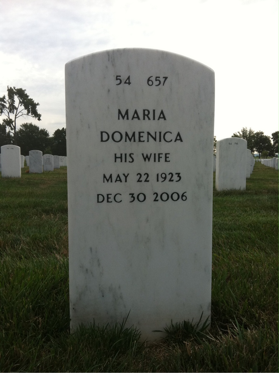 Back of headstone — James Clavio