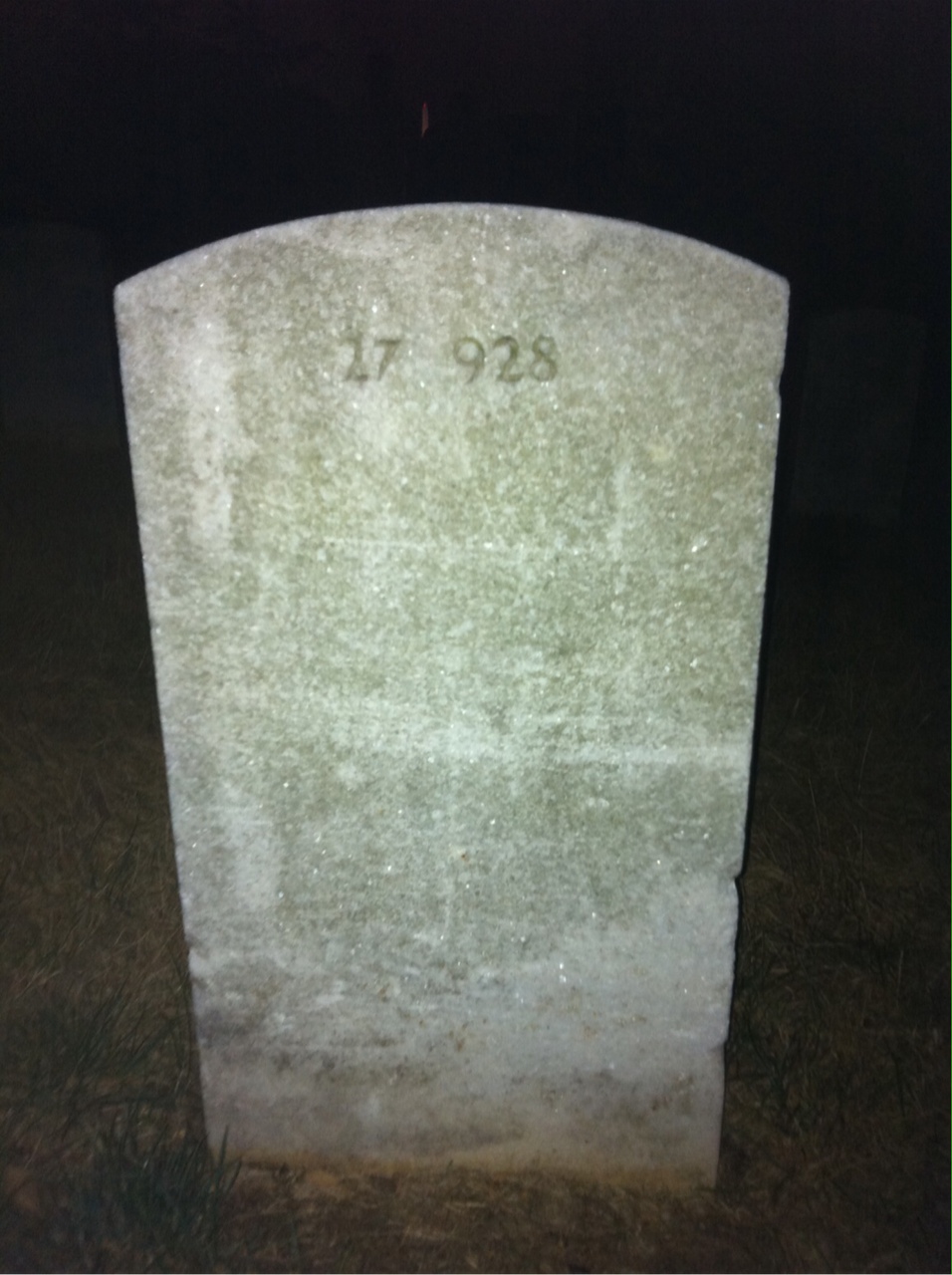 Back of headstone — Columbus Milner