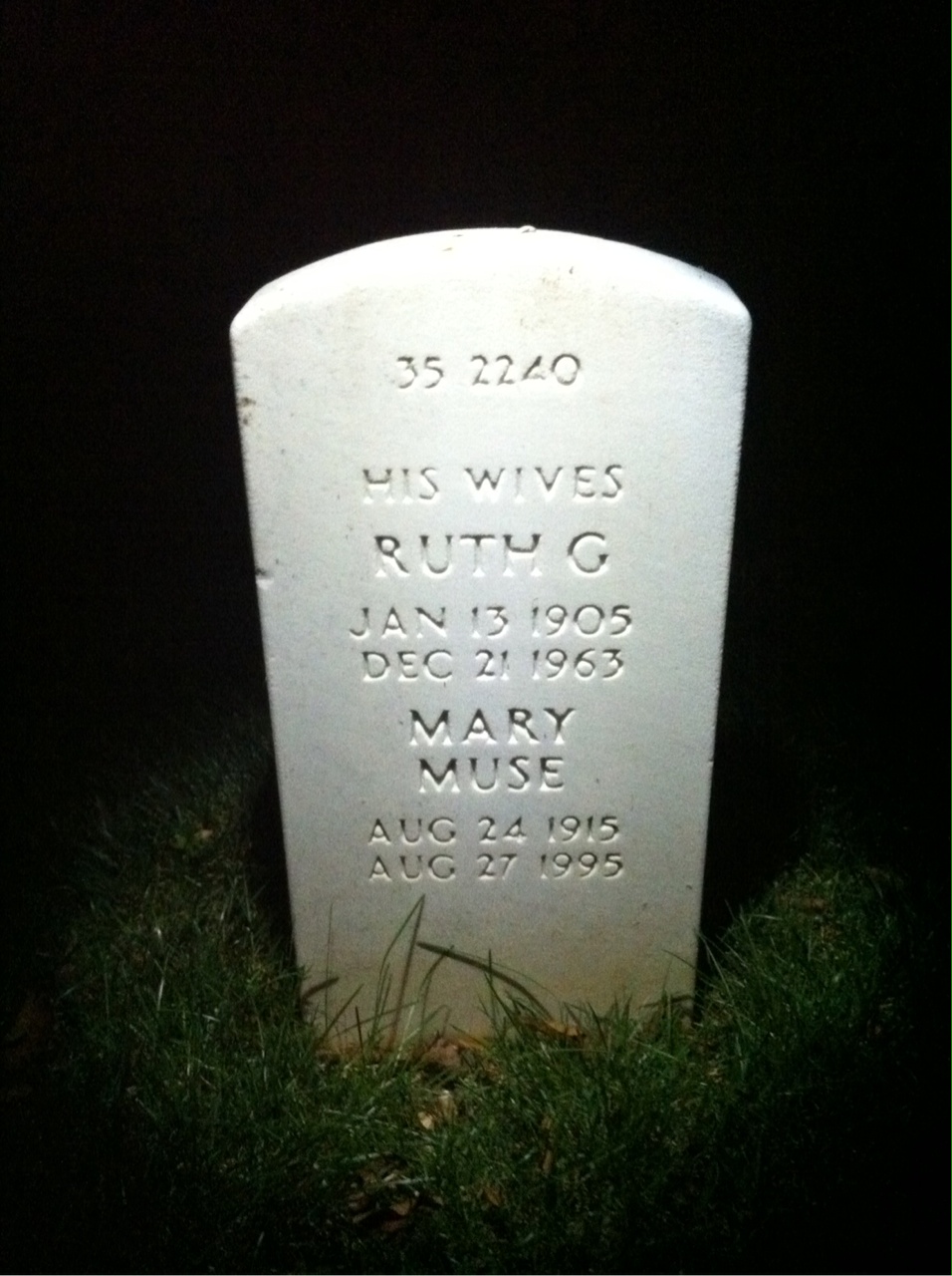 Back of headstone — James Babbitt