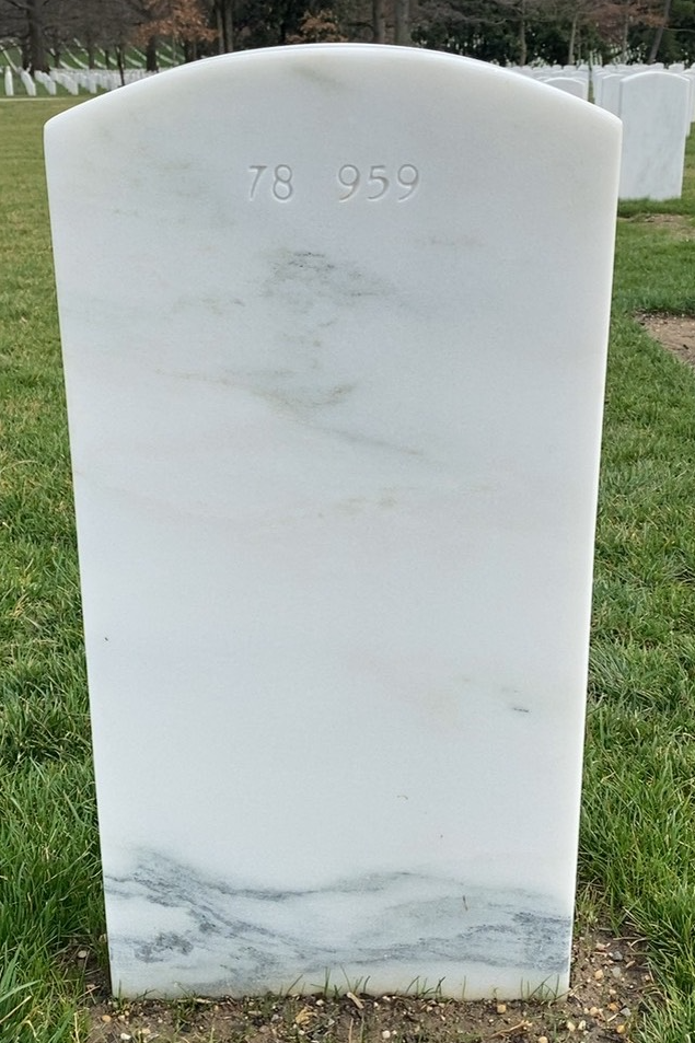 Back of headstone — Rex Andrea
