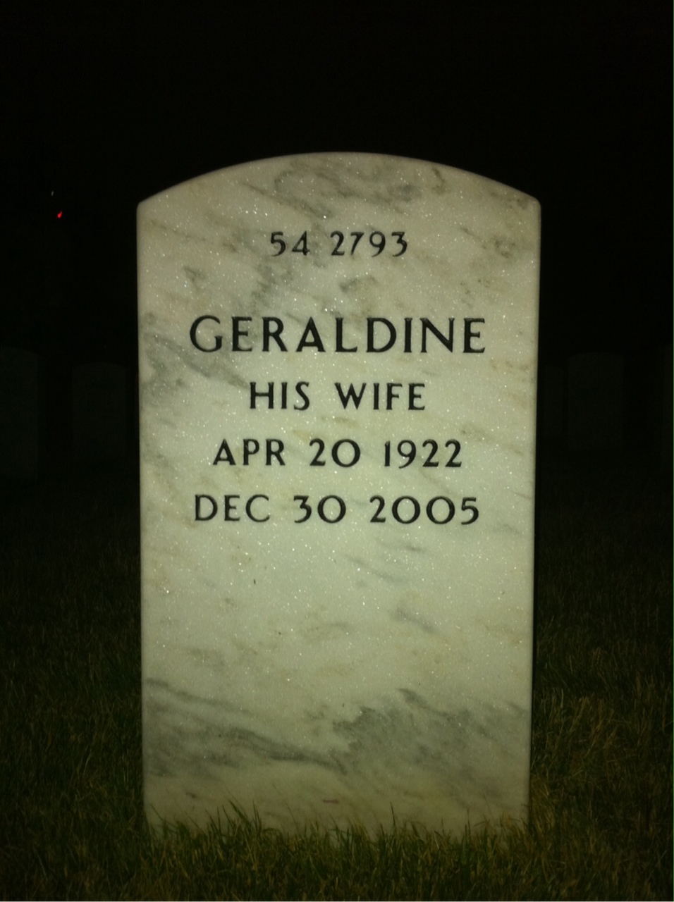 Back of headstone — Alvin White