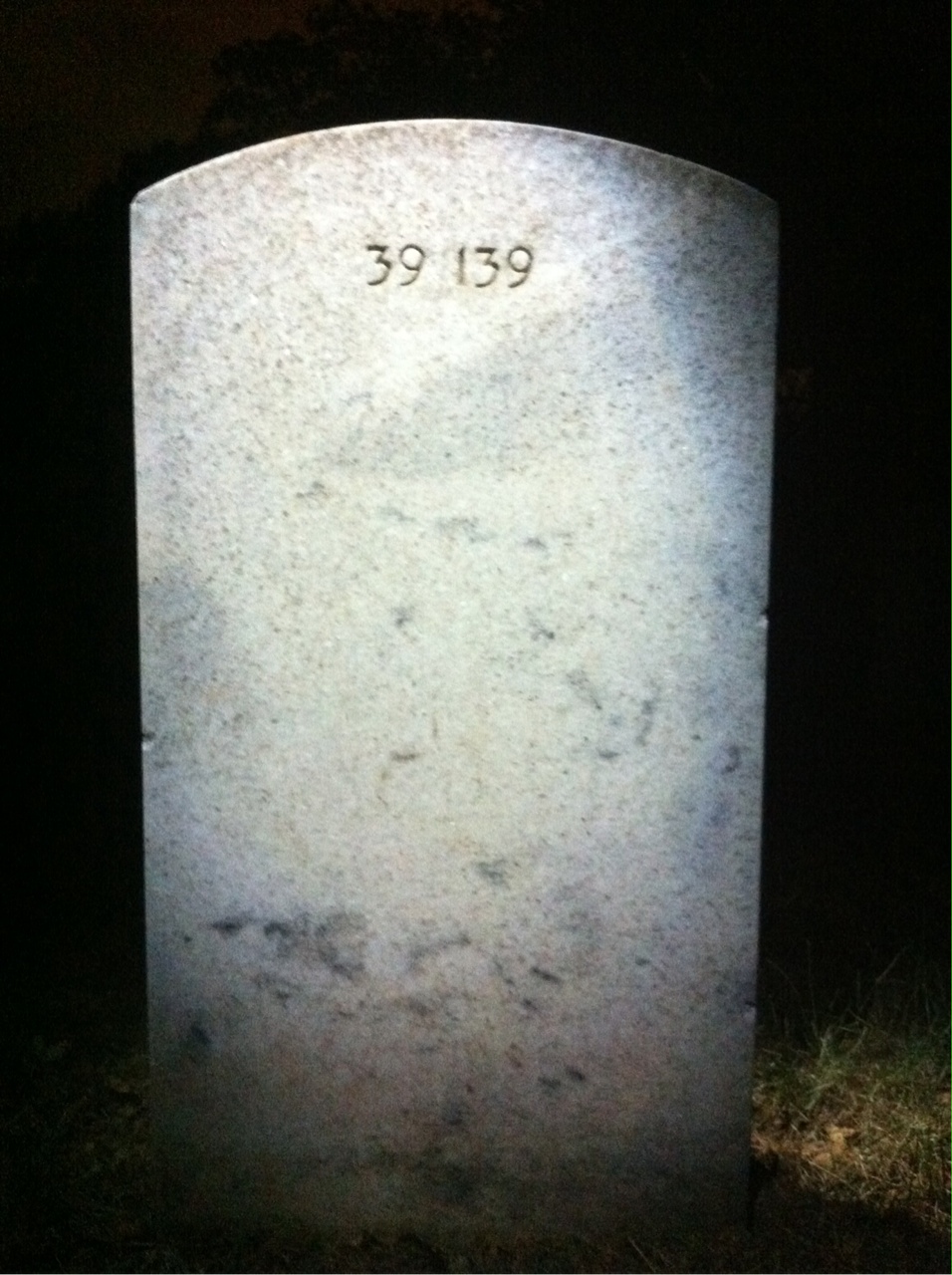 Back of headstone — Ward Atherton