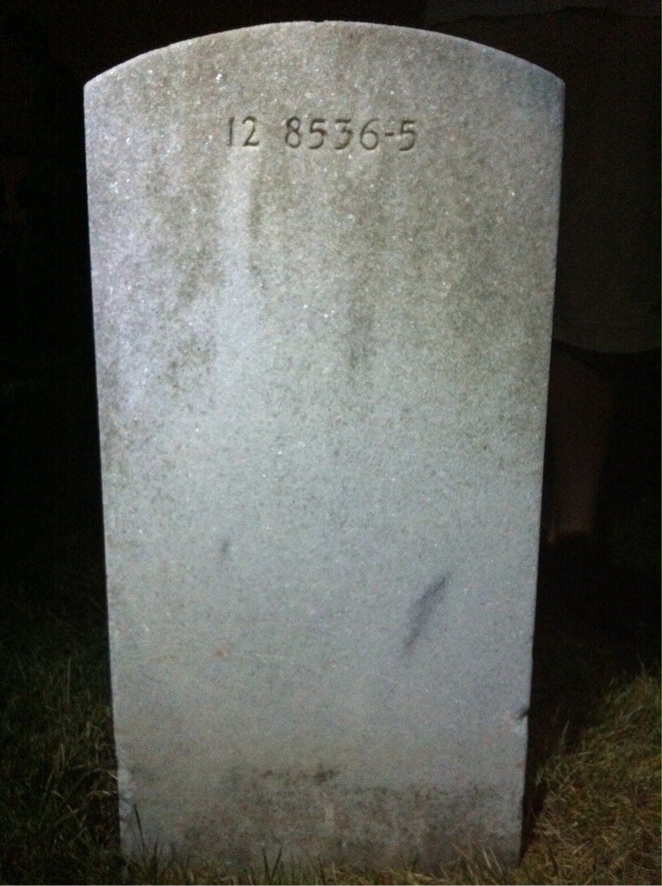 Back of headstone — William Anderson