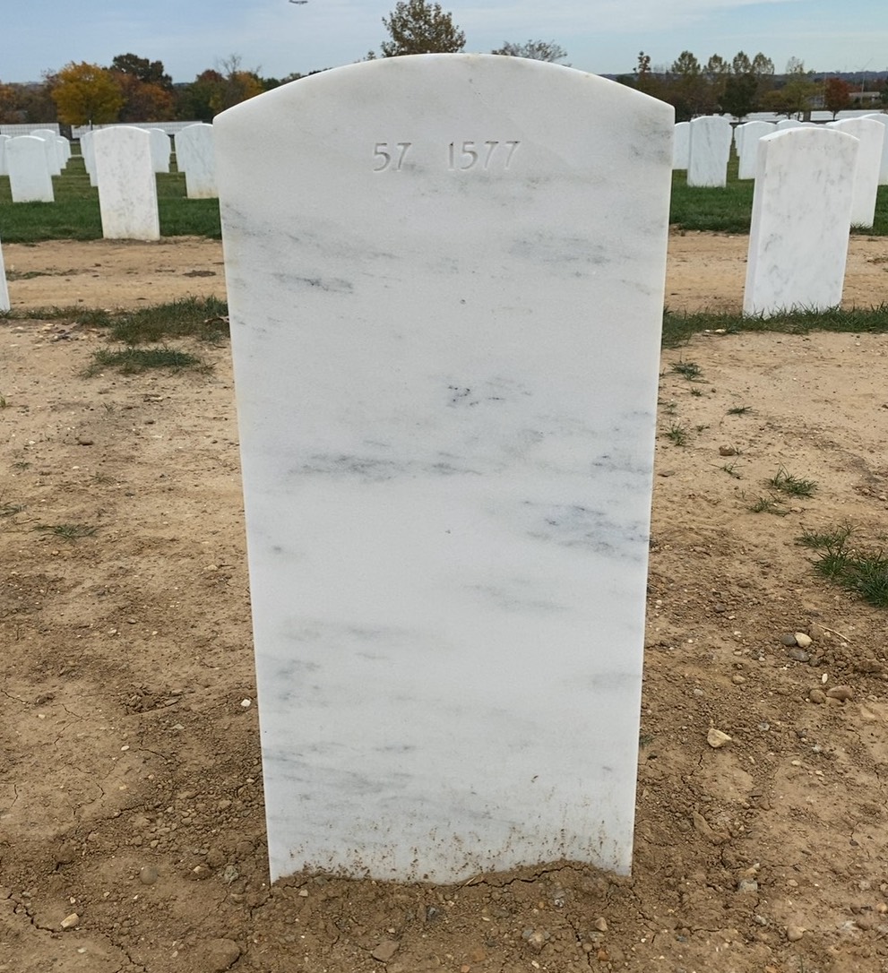 Back of headstone — William H Huffcut