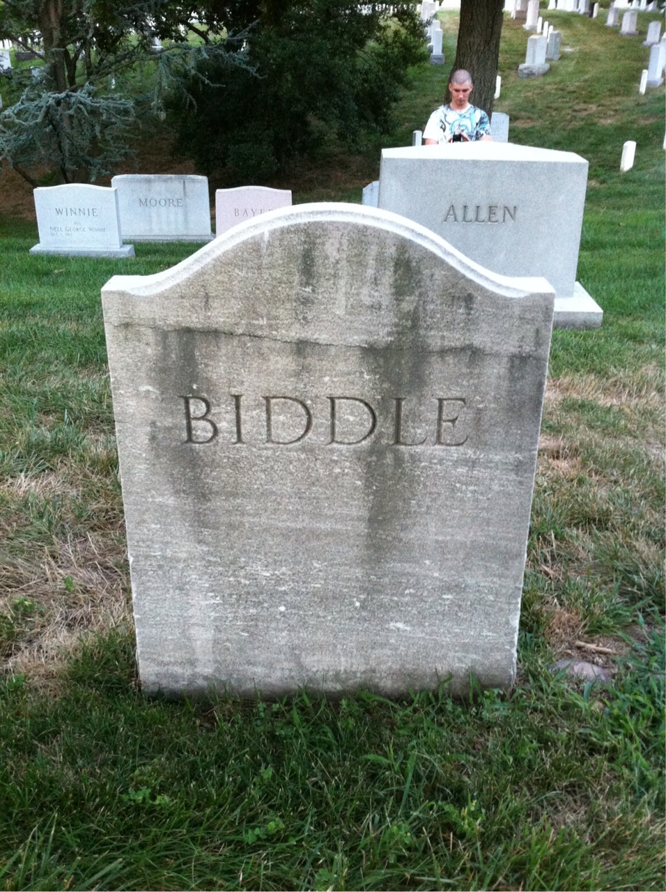 Back of headstone — Ellen Biddle