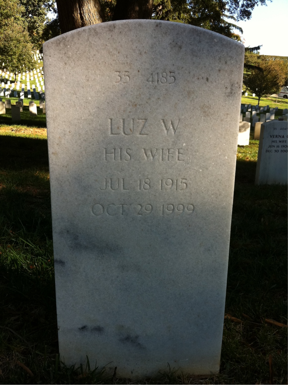 Back of headstone — Truman Weeks
