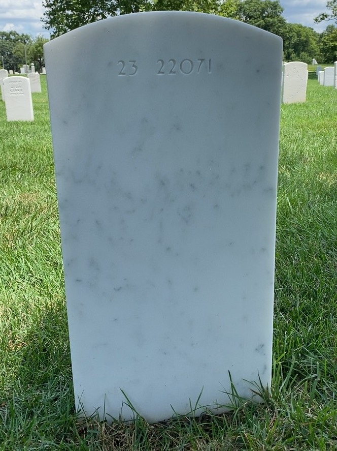 Back of headstone — William T Chapman