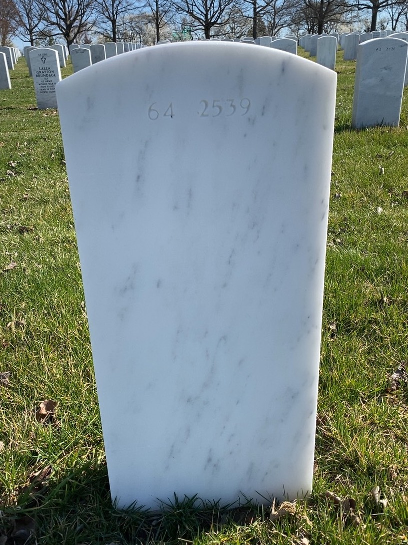 Back of headstone — Norman May