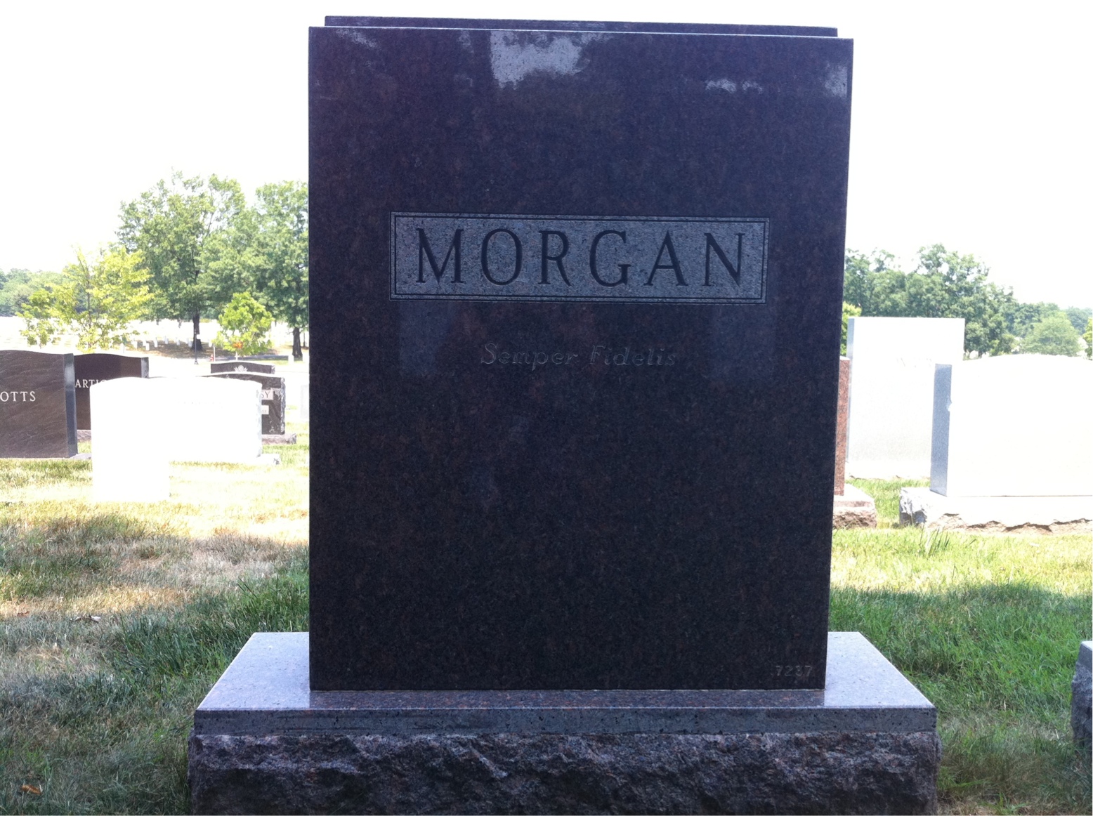 Back of headstone — Mary Morgan