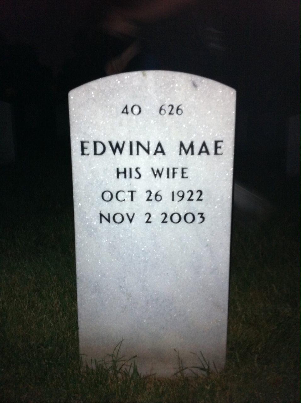Back of headstone — John Starkey