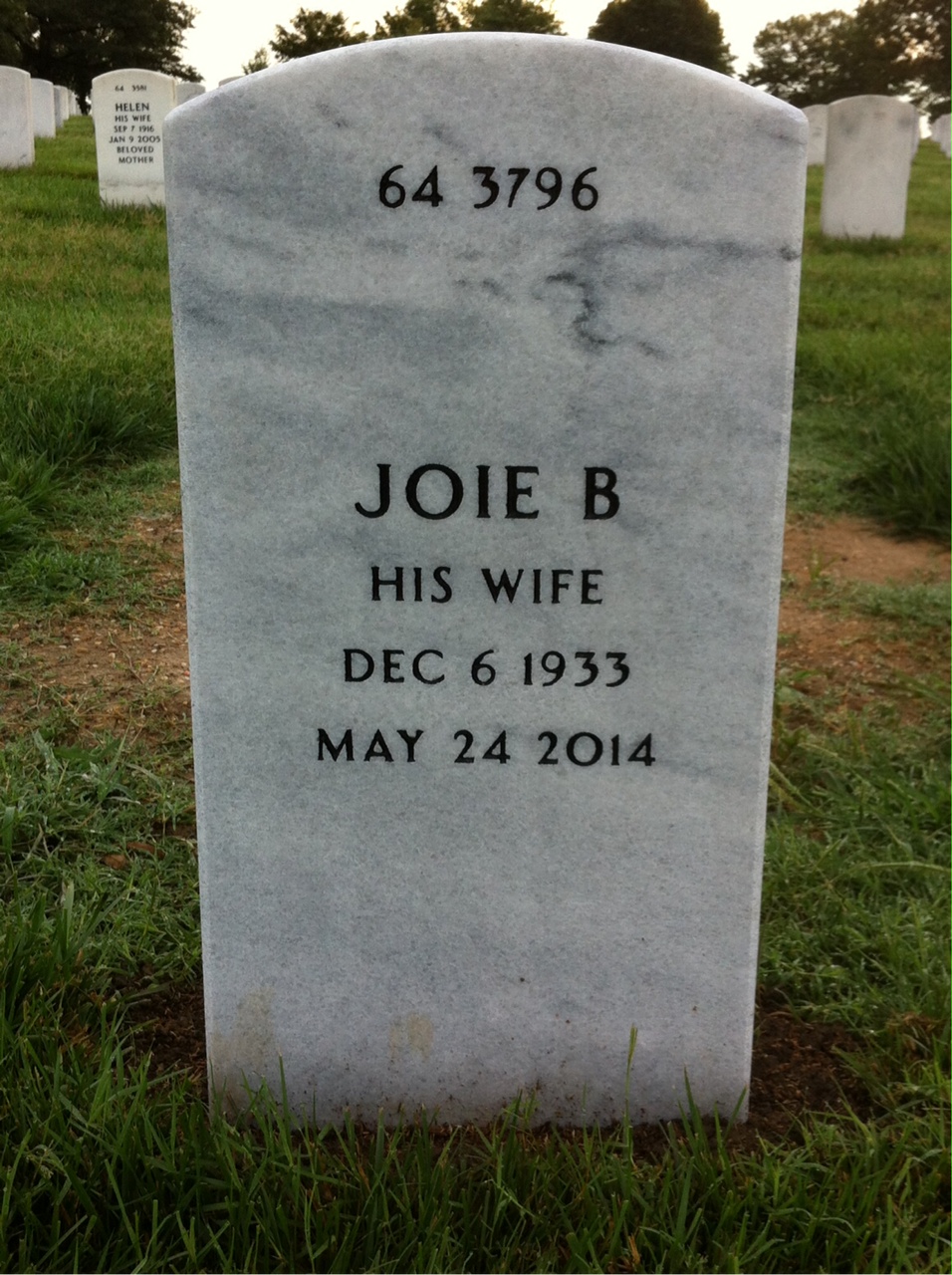 Back of headstone — Merton Filkins