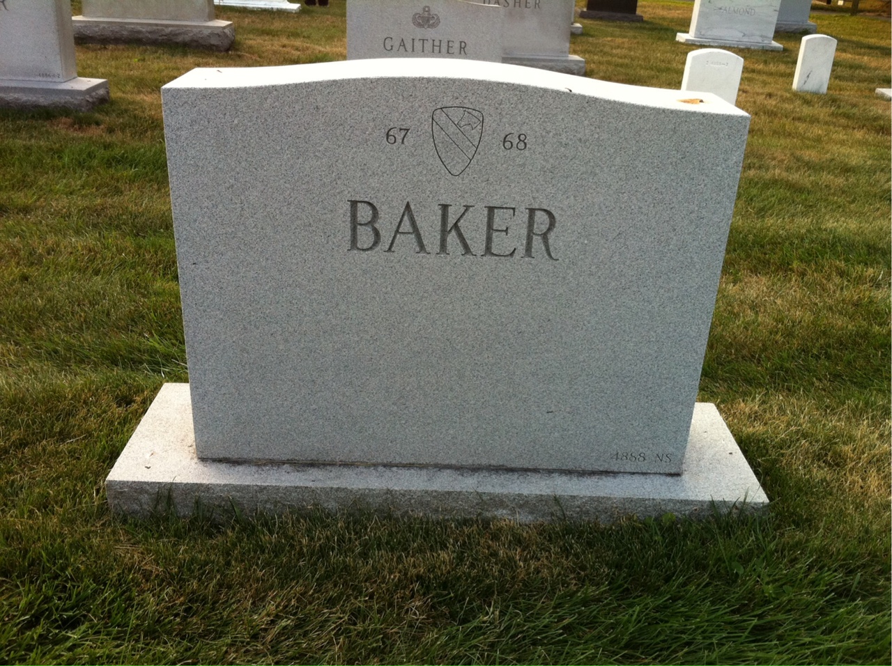 Back of headstone — Nancy Baker