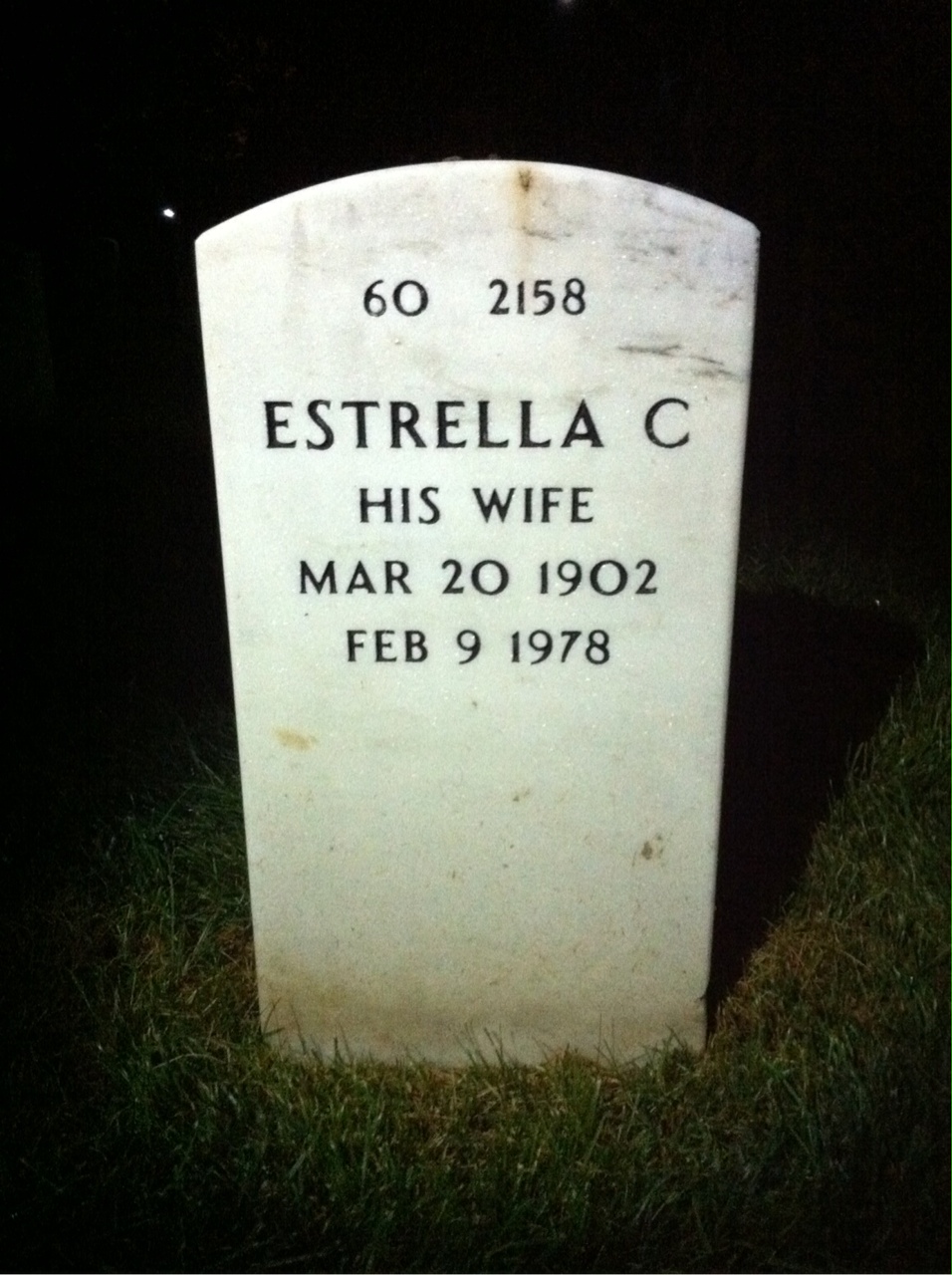 Back of headstone — Ludolph Welanetz