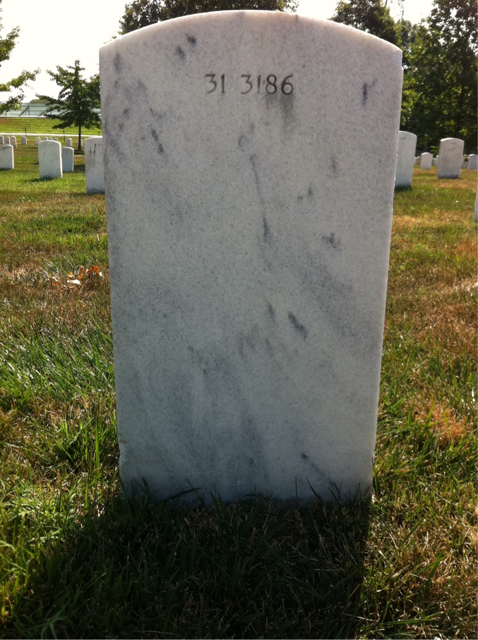 Back of headstone — Albert Mullins