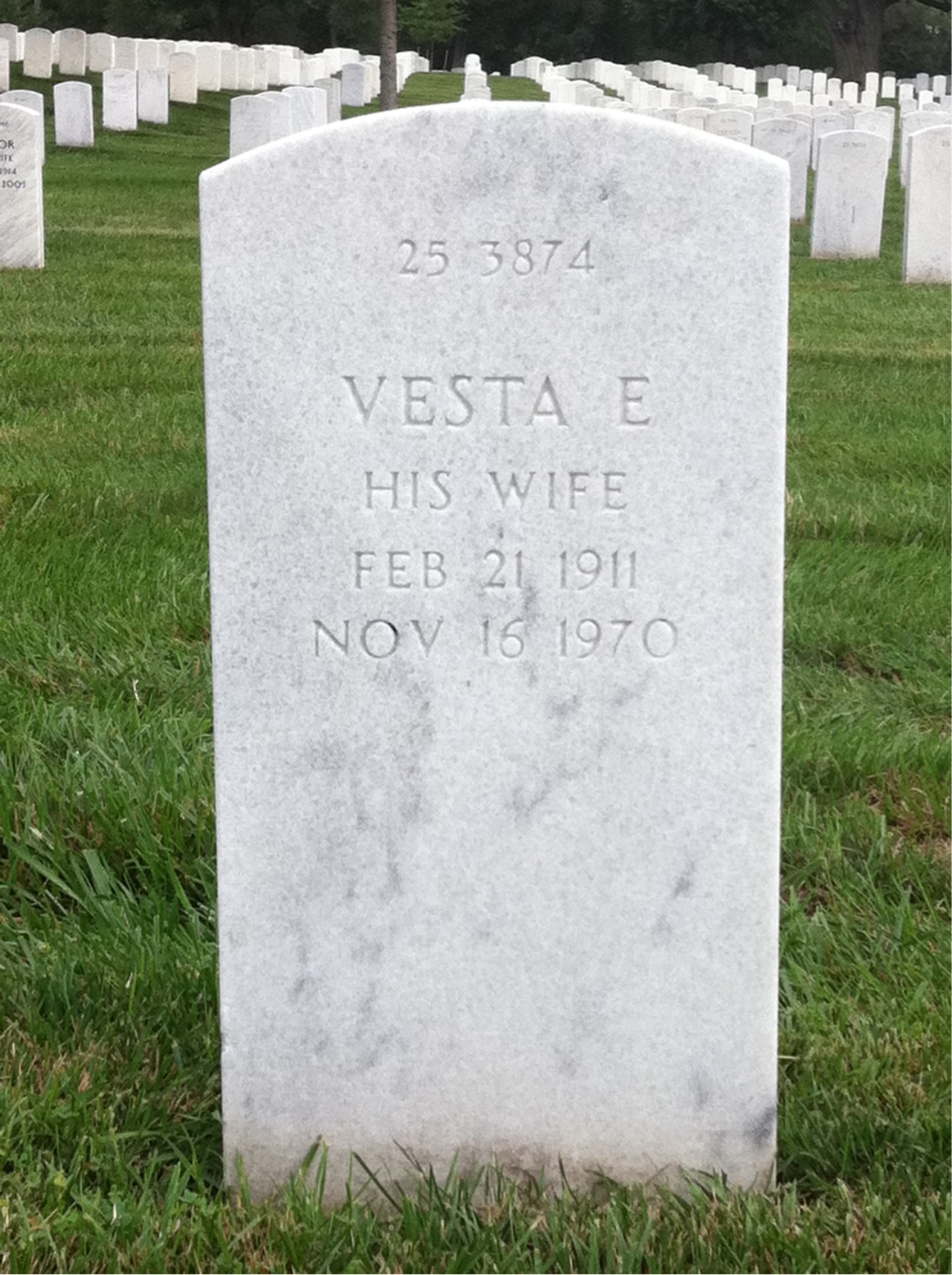 Back of headstone — Elverson Baker
