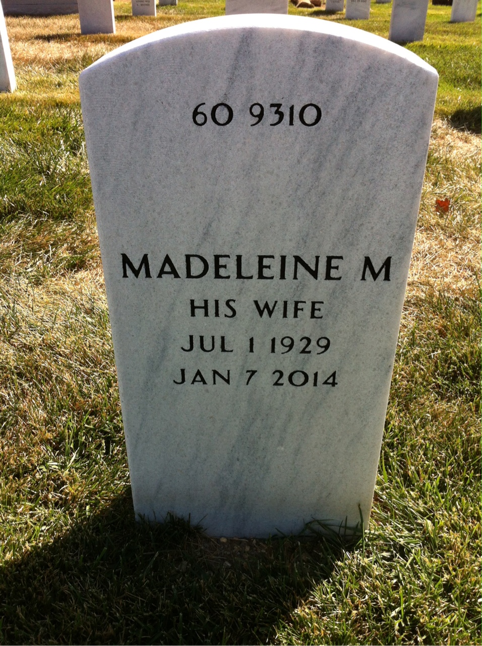 Back of headstone — Robert Thurber