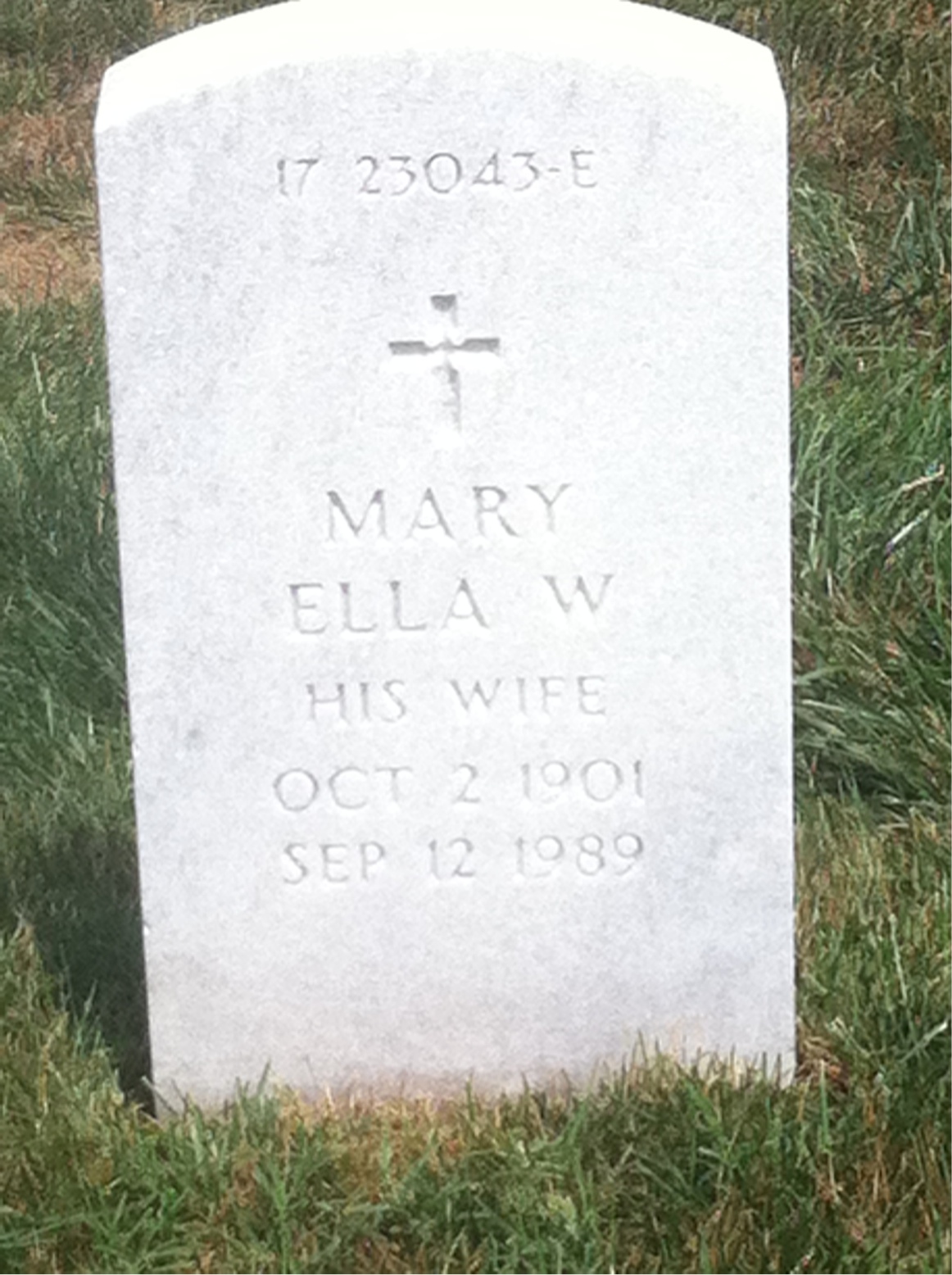 Back of headstone — Mary Banfield