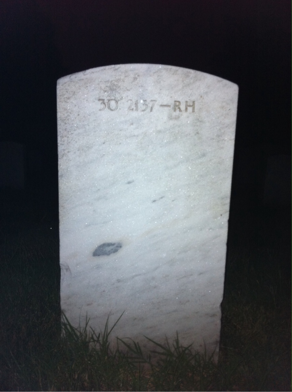 Back of headstone — Robert Armstrong