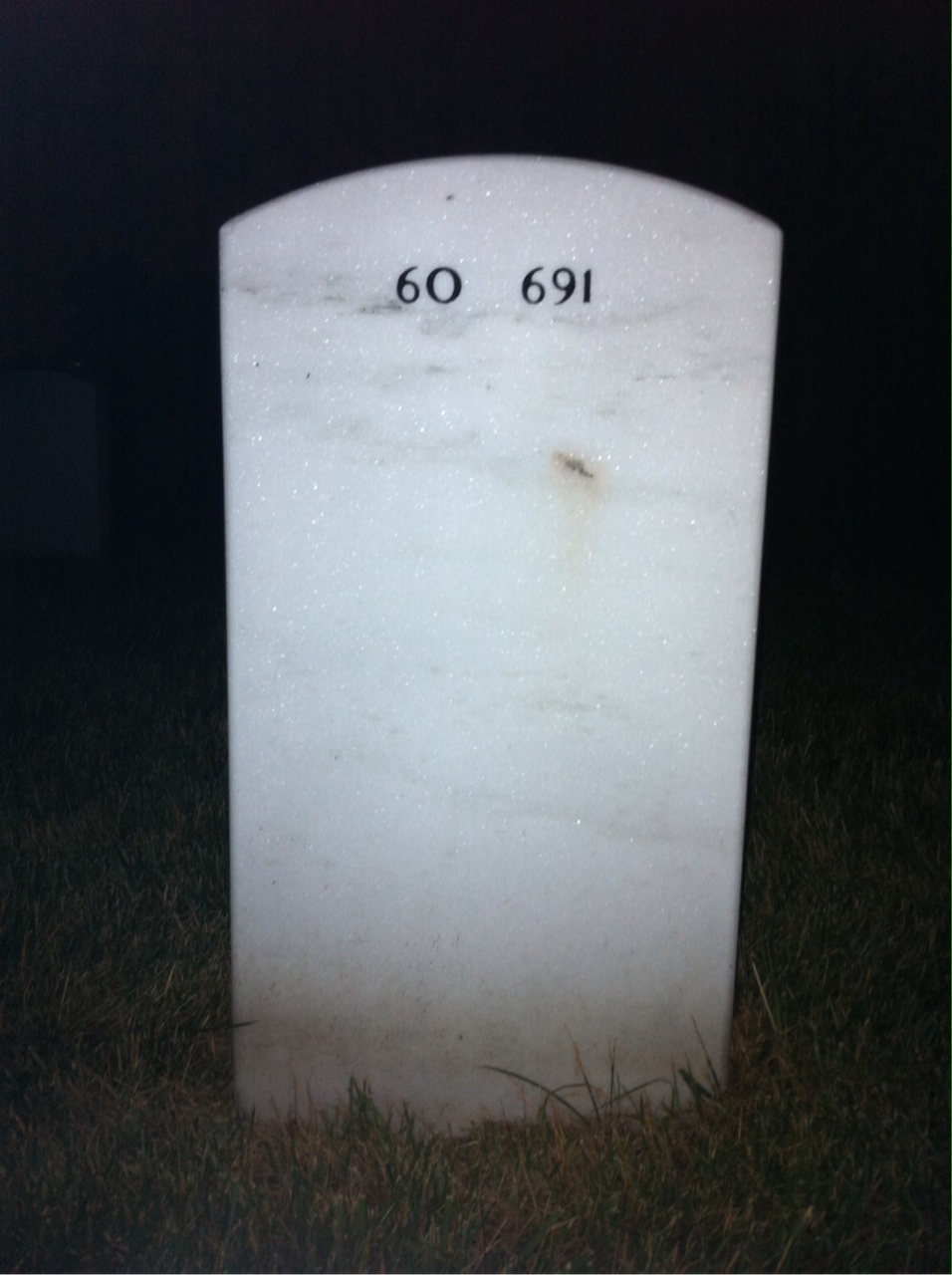 Back of headstone — Randolph Foster