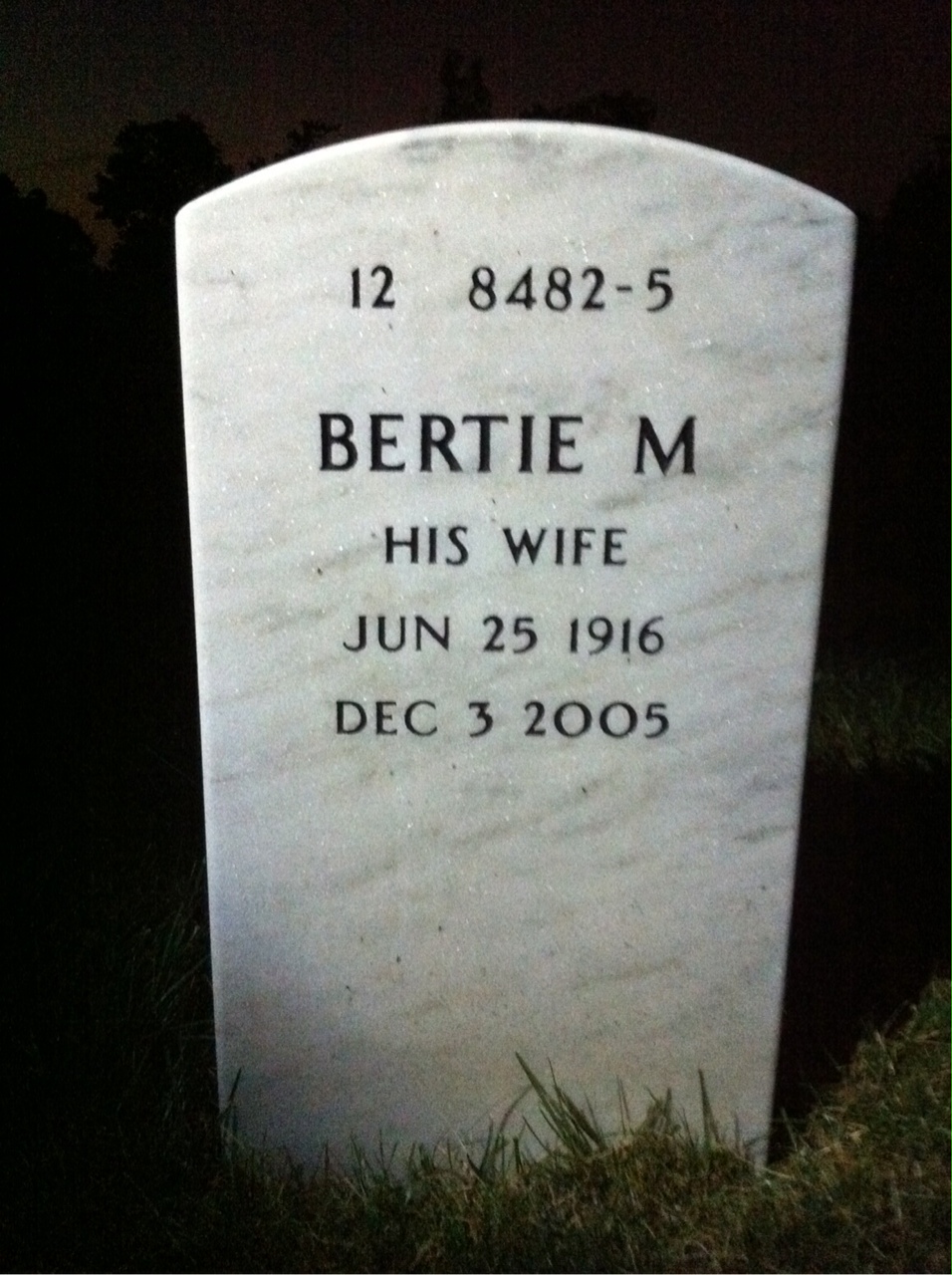 Back of headstone — John Underwood
