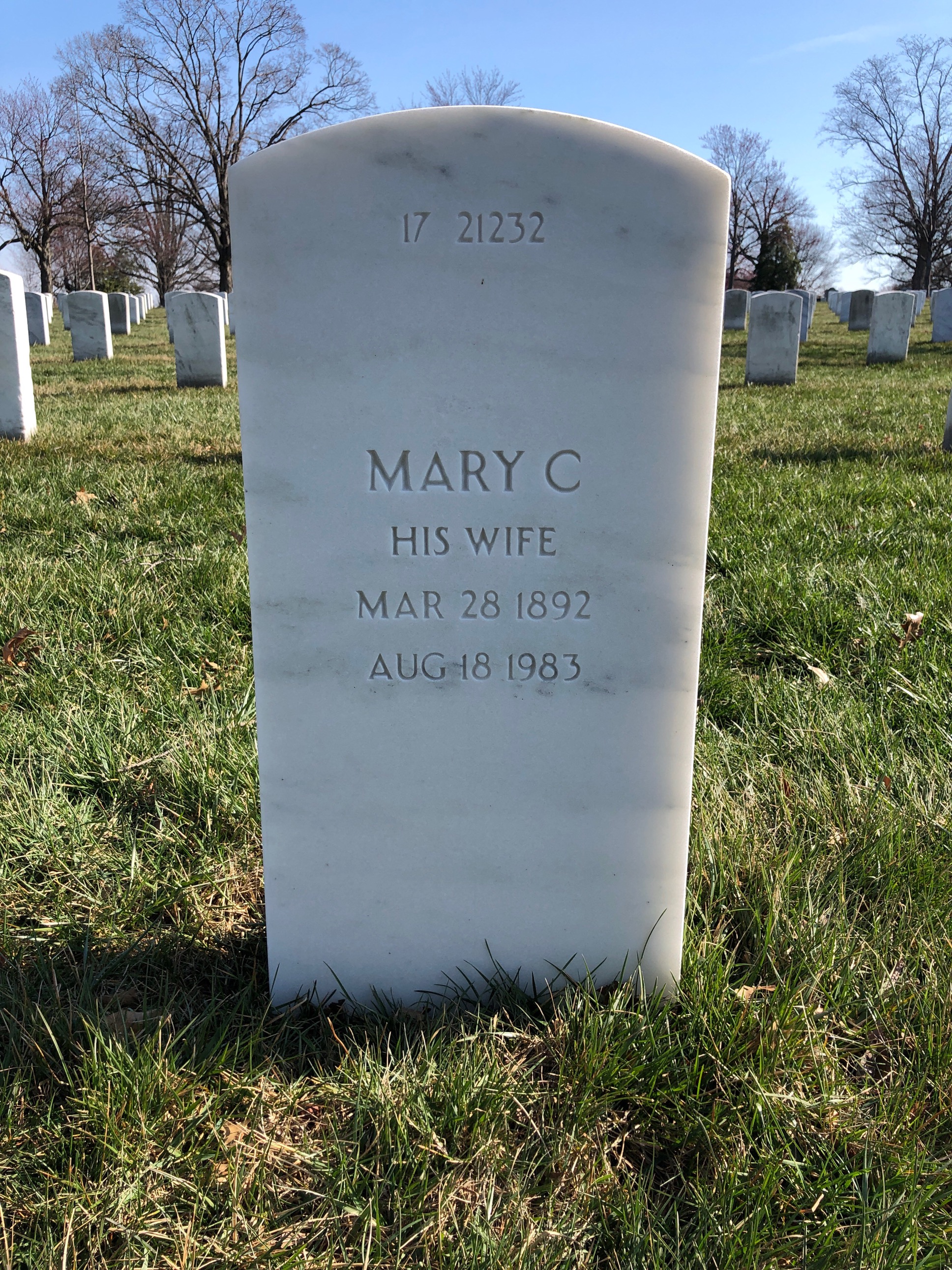 Back of headstone — Mark Bohannon