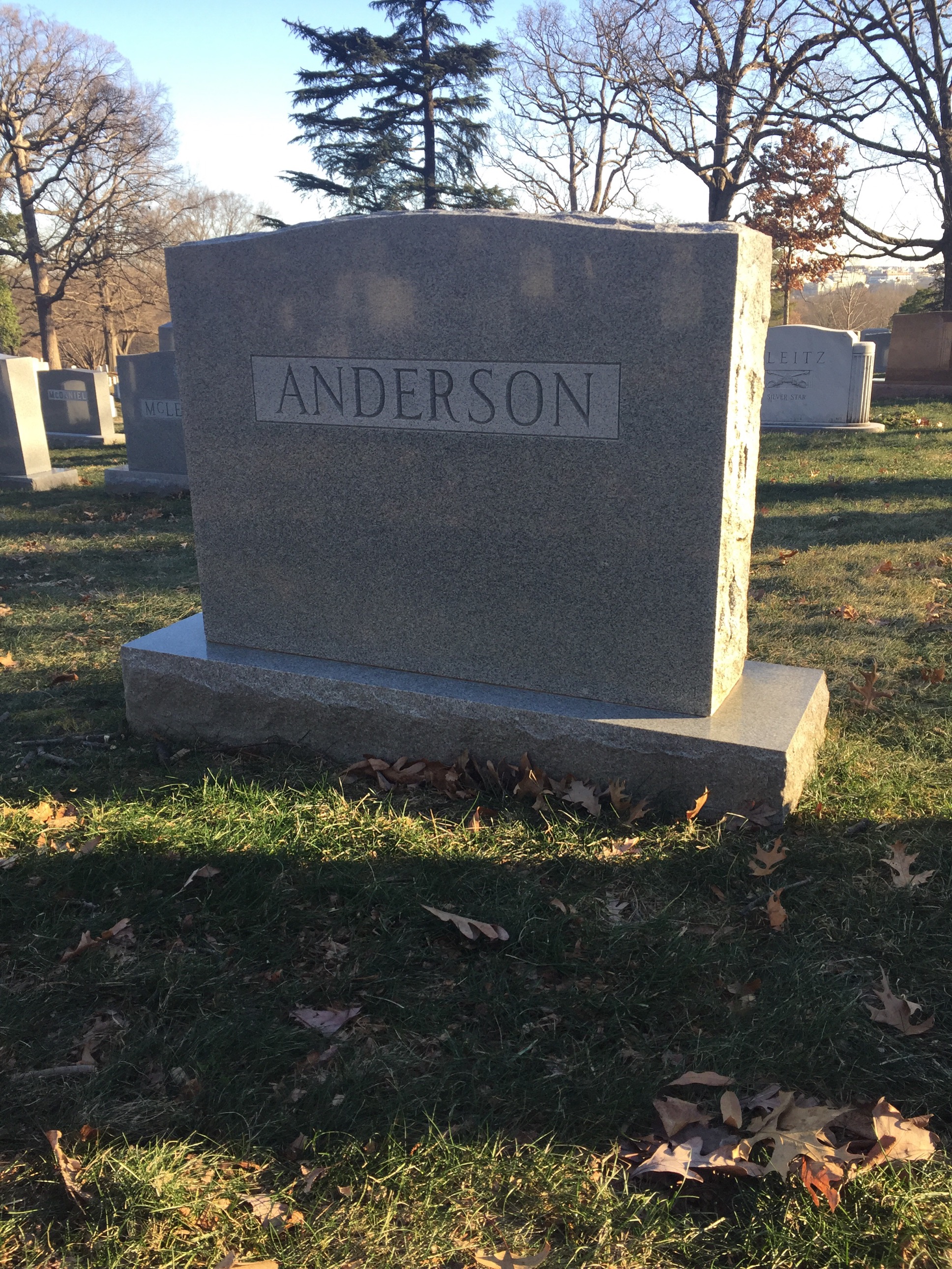 Back of headstone — Philip Anderson