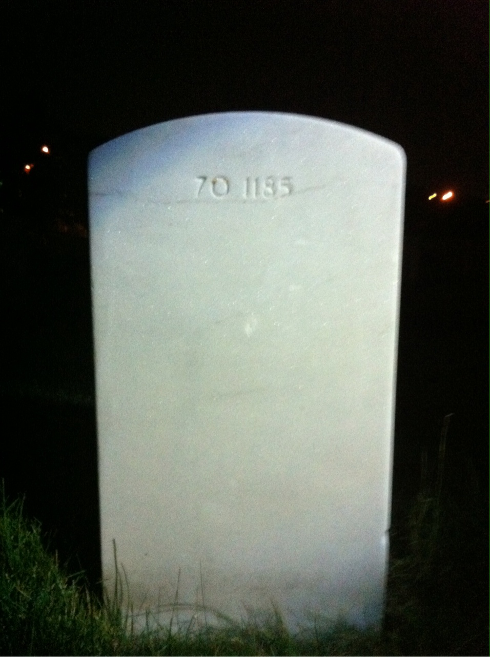 Back of headstone — Willie A Bullock