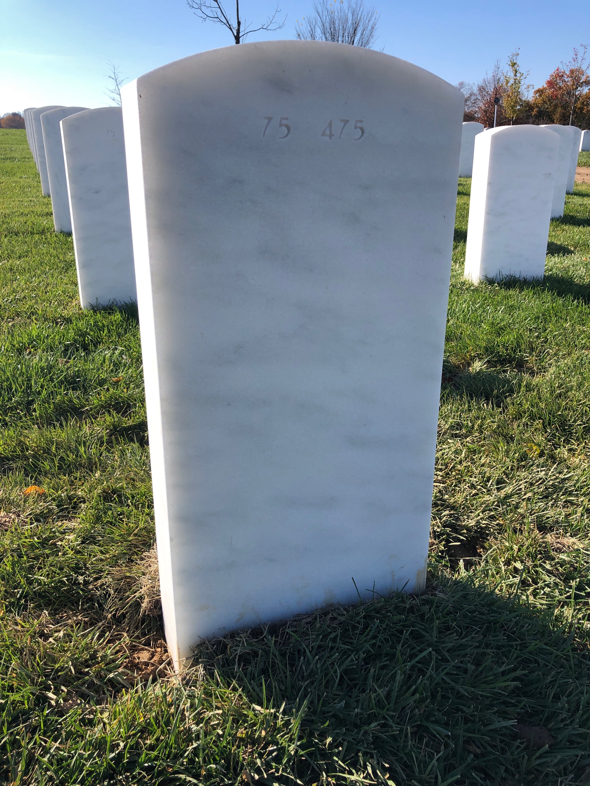 Back of headstone — Dale Adams