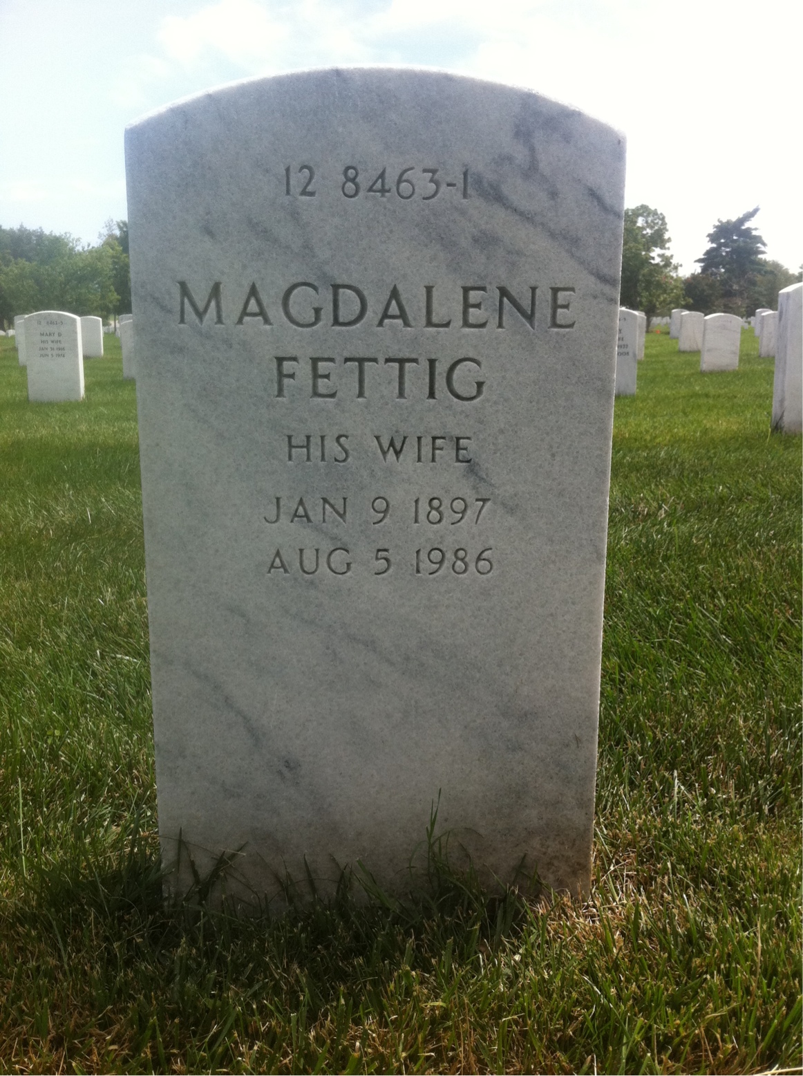 Back of headstone — Thomas Rowsman Palfrey