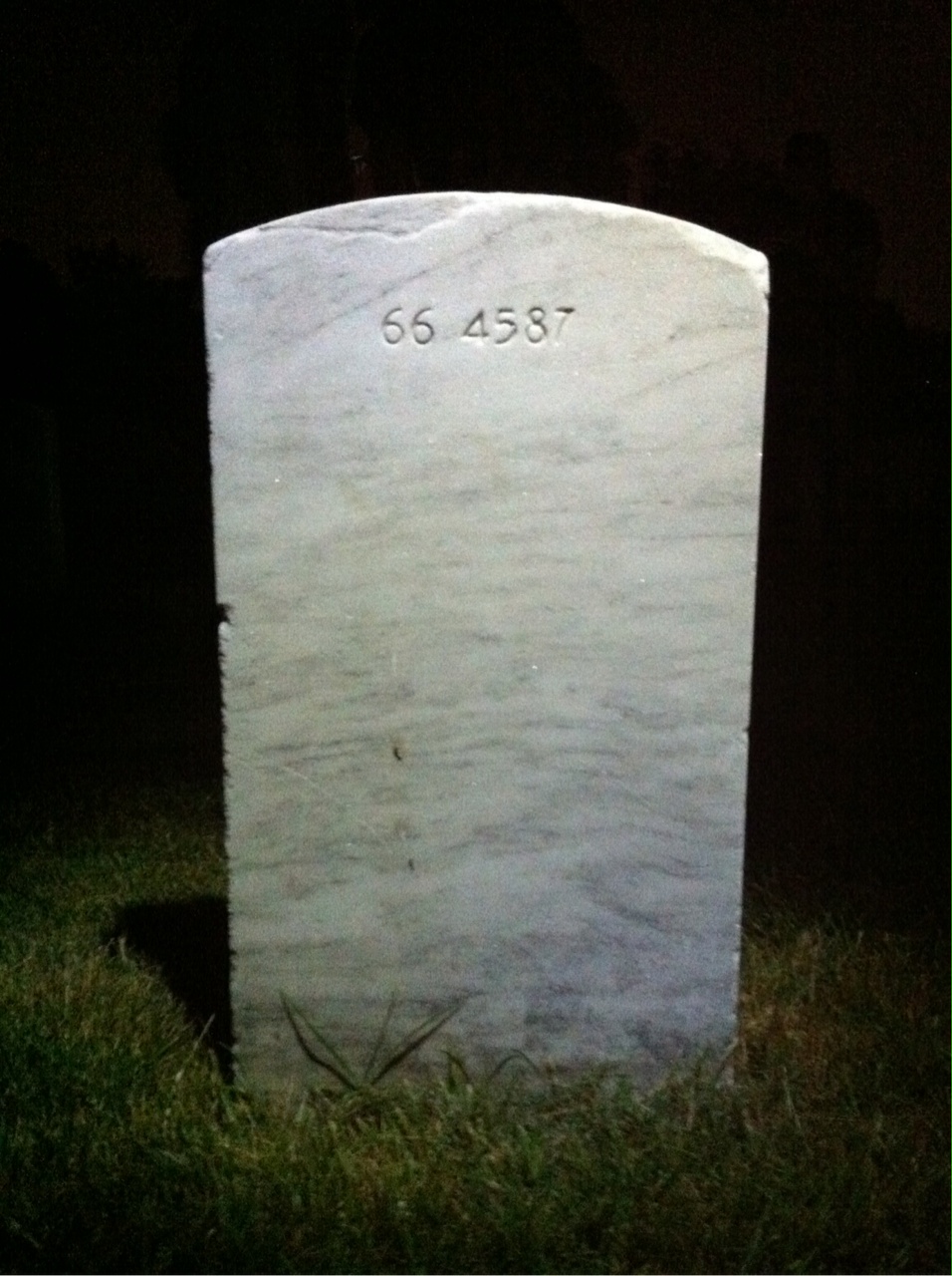 Back of headstone — George Alexander